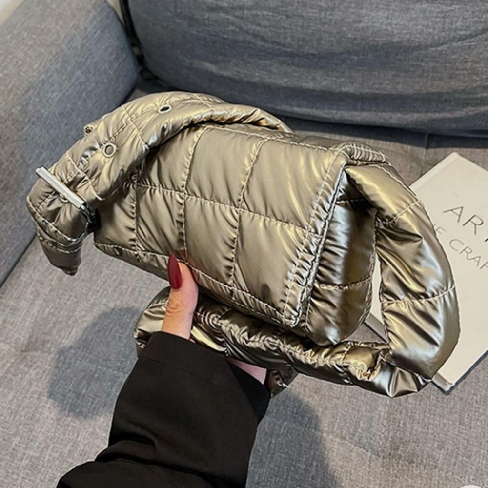 Brand new silver puffer purse bag - Picture 2 of 4